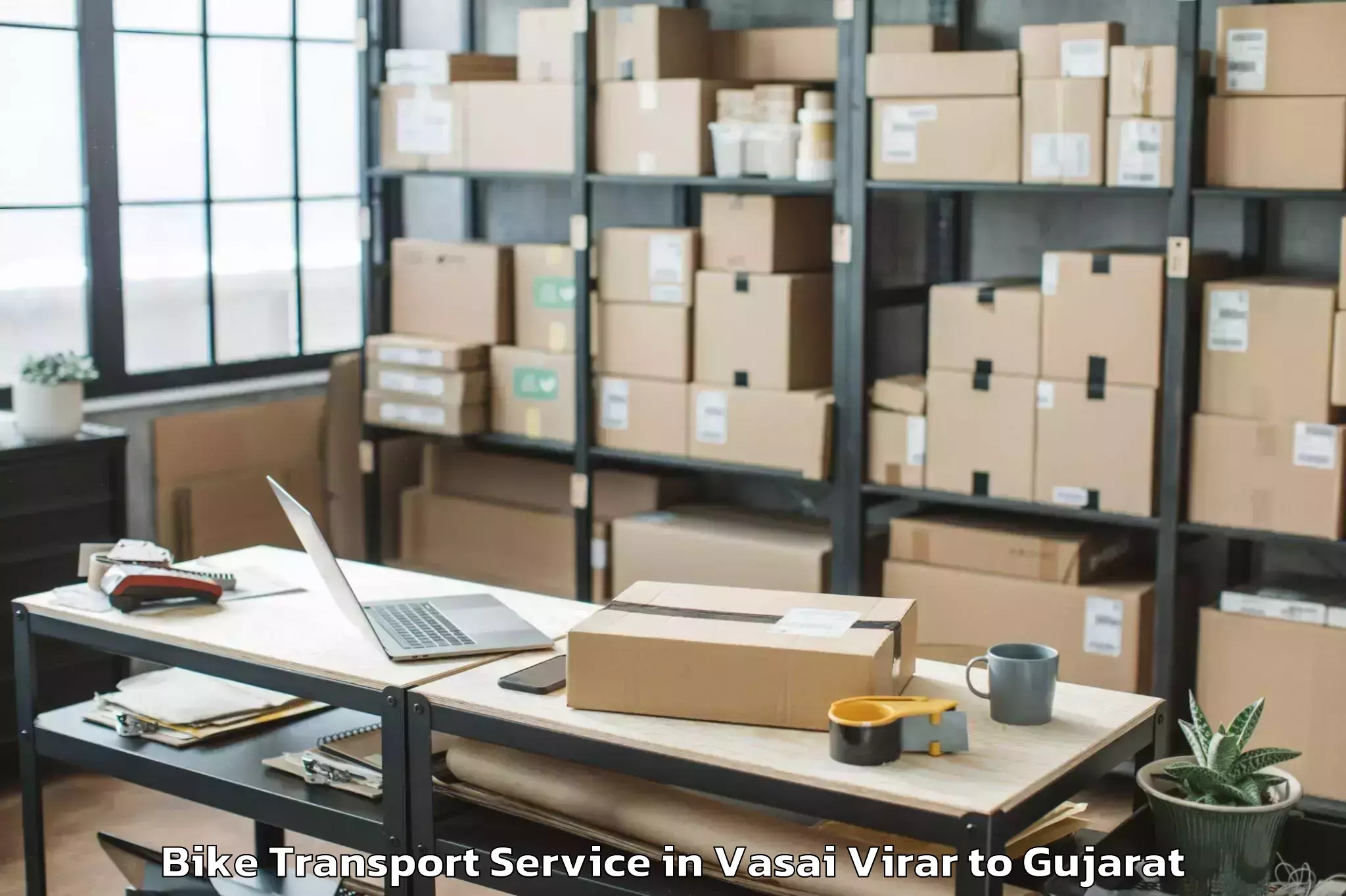 Book Vasai Virar to Kadi Bike Transport Online